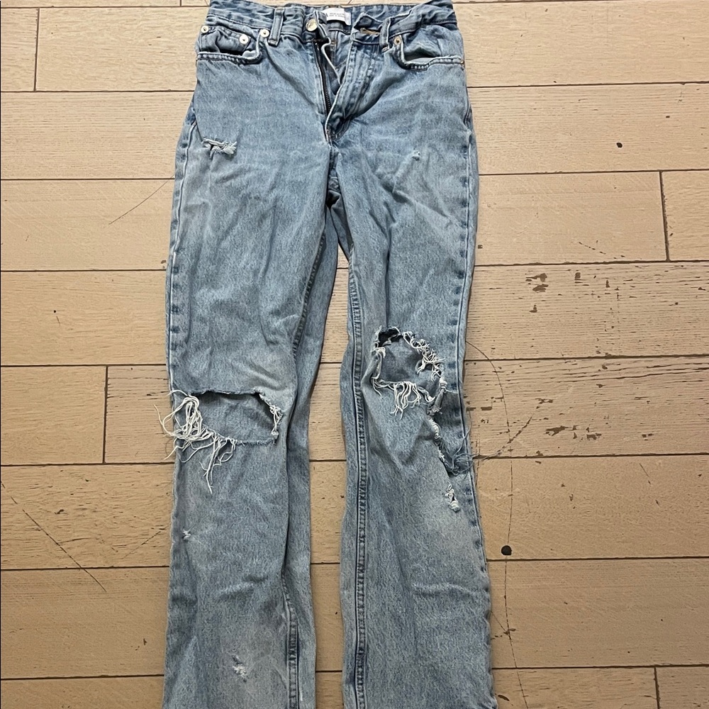 Zara Light Blue Distressed Jeans